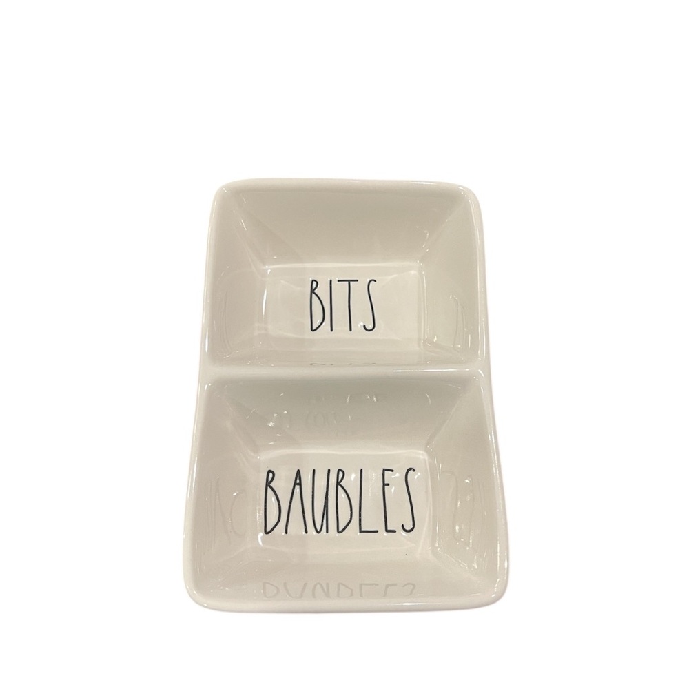 NEW Rae Dunn Dual Section Ceramic Tray with Text